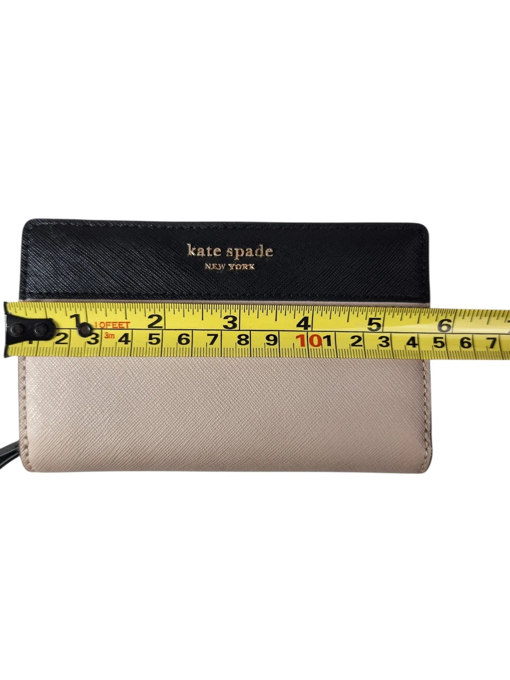 Kate Spade Madison Colorblock Medium Compact Bifold Wallet Black Blush Cream